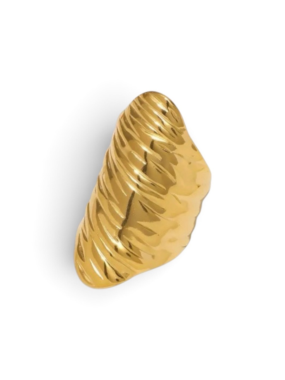 18k Gold plated Twisted Statement open adjustable Ring - Women Accessories